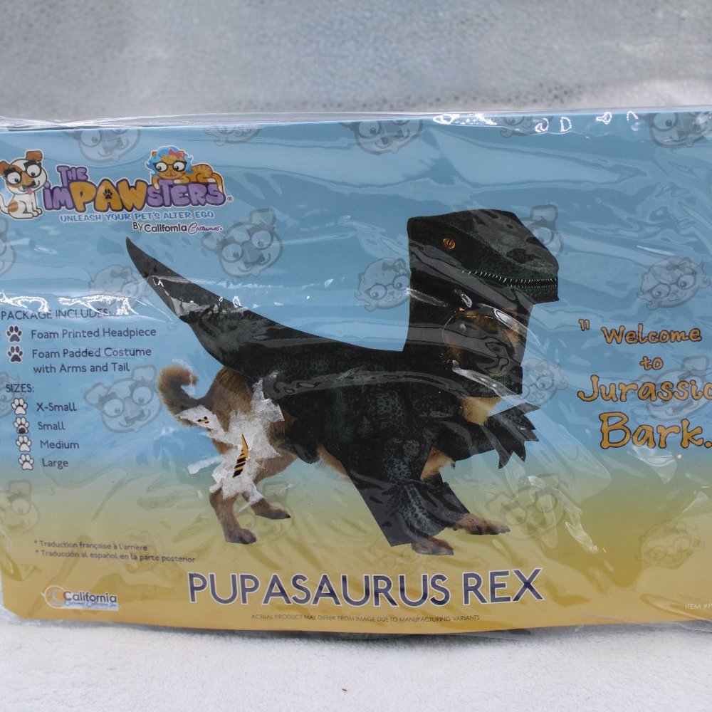 Pupasaurus T-Rex Dinosaur Halloween Pet Dog Costume Green Large